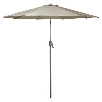 Northlight 9ft Outdoor Patio Market Umbrella with Hand Crank and Tilt - Beige