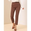 INSPIRE CHIC Women's High Waist Elastic Back Two Slant Pockets Office Work Ankle Pants - 4 of 4