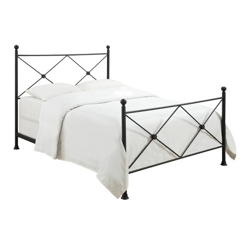 King Metal Poster Bed With X Accents, Metal Poster Bed King