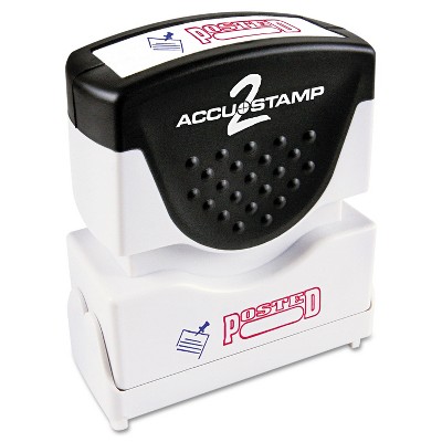 Accustamp2 Pre-Inked Shutter Stamp with Microban Red/Blue POSTED 1 5/8 x 1/2 035521
