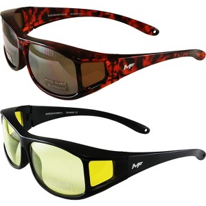 2 Pairs of MotoFrames Sideshow Safety Motorcycle Glasses with Drive Mirror, Yellow Lenses - 1 of 2