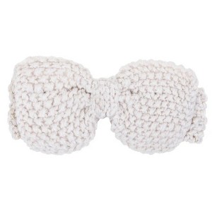 ShineHigh Off White Maryanne Knitted Bow Headband – Cozy Acrylic Winter Accessory with Soft Texture – 8" x 4" Size, Fashion & Eternity Style - 1 of 1