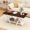 Tangkula 2-Tier Coffee Table w/Storage Shelf & X-shaped Legs for Living Room Bedroom - 2 of 4