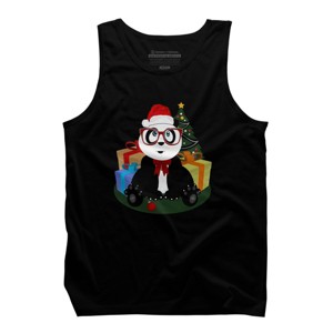 Men's Design By Humans Christmas - Panda Nerd By Adamzworld Tank Top - 1 of 4