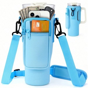 BABYYER Water Bottle Carrier Bag with Phone Pocket for Stanley 40oz Tumbler Neoprene Water Bottle Holder Pouch - 1 of 4
