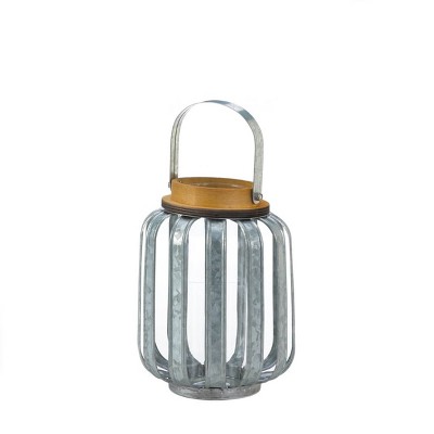 Iron Galvanized Outdoor Lantern Gray - Zingz & Thingz