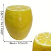 Vynxaria 14" Oversized Resin Lemon Stool - Multi-Purpose Side Table/Plant Stand, Indoor Outdoor Use, Cute Lemon Decor for Home Garden - 4 of 4
