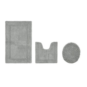 Lux Premium 100% Cotton  Ultra-Soft Tufted Solid Reversible 3 Piece Bath Rug Set, Water-Absorbent, Durable, Machine Washable Bathroom Rug - 1 of 4