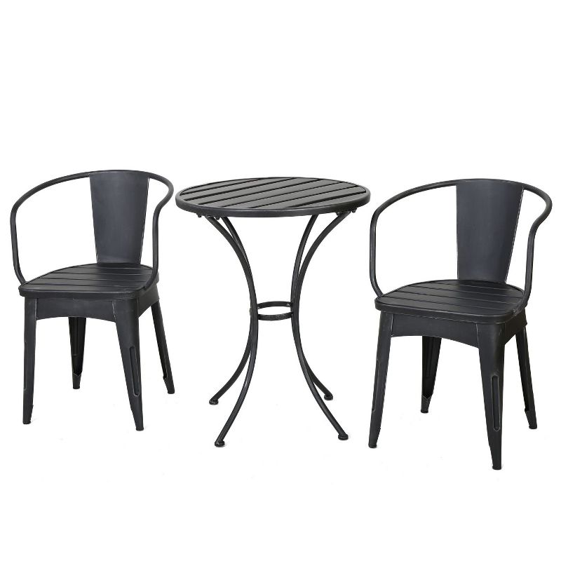 Janey 3-Piece Iron Patio Small Space Chat Set, Outdoor Furniture for Garden - Maison Boucle, 3 of 9