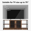 Farmhouse TV Stand for 65/75 Inch TVs, Rustic Wood Entertainment Center with Storage Cabinet and 2 Mesh Doors - 4 of 4