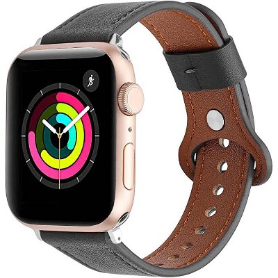 Worryfree Gadgets Leather Band for Apple Watch 38/40/41mm, 42/44/45mm iWatch Band Series 8 7 6 5 4 3 2 1 & SE