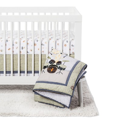 Trend Lab 6 Piece Crib Bedding Set - Safari Rock Band