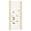 vidaXL Elegant Gold Metal Wine Rack - Freestanding Bottle Holder, Stores 96 Bottles, for Modern Home Bar/Kitchen Storage - 25.2" x 8.7" x 61.8" - 3 of 4