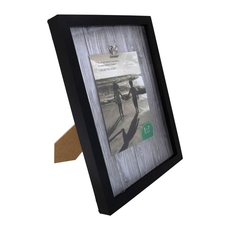 Northlight 12.5" Classical Rectangular 5" x 7" Photo Picture Frame with Clip - Black and White, 3 of 5