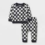 Baby 2pc Checkered Sweatshirt & Jogger Pants Set - Cat & Jack™ Black