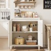 Rattan Storage Cabinet, Wooden Sideboard Buffet Cabinet with Doors and Shelves, Small Console Cabinet with Storage - image 2 of 4