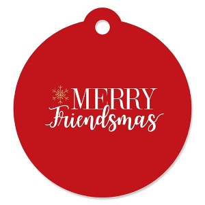 Big Dot of Happiness Red and Gold Friendsmas - Friends Christmas Party Favor Gift Tags (Set of 20) - 1 of 4