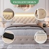 Bed Frame with Storage Headboard, Upholstered Bed Storage Headboard with LED Lights and Charging Station, Heavy Duty Wooden Slats, Easy Assembly - 4 of 4