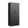 ORRD 70" Steel File Cabinet with Lock, 2 Doors & Adjustable Shelves, Black - 2 of 4