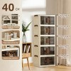 Foldable Storage Cabinet-Dark -3 Layer, Foldable Storage Box, Desktop cosmetics beauty tools box Stackable£¬2 colors - 2 of 4