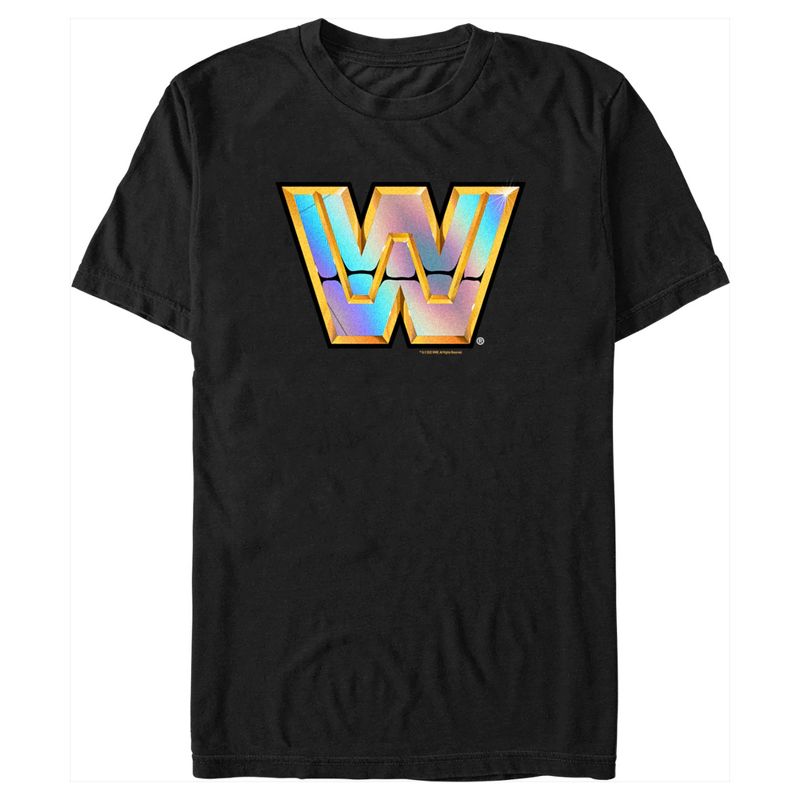 Men's WWE Wrestlemania Gold Shiny Logo T-Shirt, 1 of 6