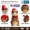 Charming Chipmunk with Santa Hat Figurine, 5" Playful Christmas Rodent Garden Statue| OrnamentallyYou - 2 of 4