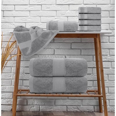 Luxury Light-Grey Heavyweight Cotton 8-Piece Towel Set