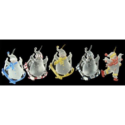 Northlight Club Pack of 72 Frosted Skiing and Ice Skating Snowman Christmas Ornaments