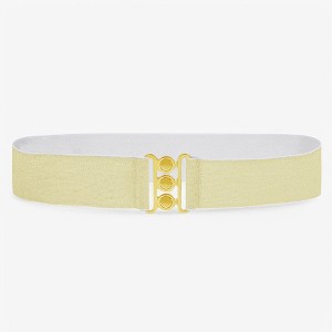 Anna-Kaci Wide Elastic Waist Belt with Gold Tone Clasp for Women - 1 of 4