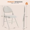 Folding Chairs 2 Pack. Metal Chair with Cushion, Non-Slip Feet Pads, Linen Party Chairs for Indoors and Outdoors Meeting and Dining Room - 3 of 4