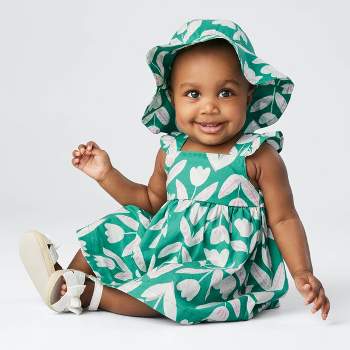 Carter's Just One You® Baby Girls' Floral Top & Bottom Set - Green/White