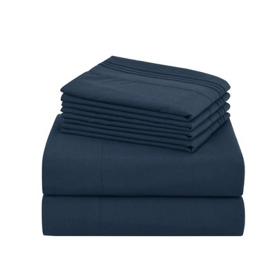 Marcielo 4/6 Pcs Soft Solid & Embroidery Bed Sheets Set
