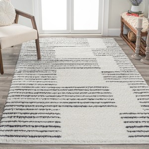 JONATHAN Y Petra Abstract Stripe Geometric Shag Area Rug - 1 of 4