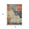 Rust Beige And Charcoal Abstract Washable Indoor Outdoor Area Rug - 3 of 4