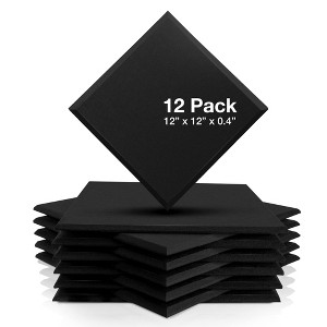 Fstop Labs 12"x12" Acoustic Foam Panels, 0.4" High Density Sound Absorbing Tiles for Home Office & Studio - 1 of 4