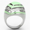 Slickblue Emerald Epoxy Stainless Steel Heart Ring, Polished Finish, Women’s Ring, Green, Sizes 5-10 - 3 of 4