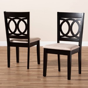 2pc Lenoir Upholstered Wood Dining Chair Set - Baxton Studio - 1 of 4