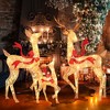 Tangkula 3-Piece Lighted Christmas Reindeer Family Set Xmas Lighted Deer Decorations with 440 Warm White LED Lights & Stakes - 3 of 4