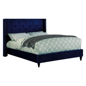 Marie Contemporary Wingback California King Bed Navy - ioHOMES, Blue