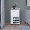 Vynxaria Bar Serving Carts, White 6-Bottle Wine Rack with Casters - 2 of 4