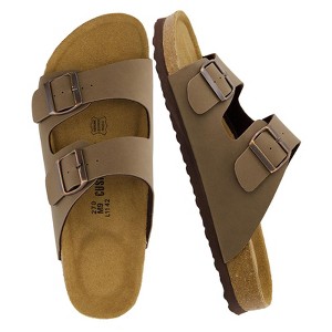 CUSHIONAIRE Men's Lane Cork Footbed Sandal with +Comfort,  Arch Support, Adjustable Straps, Casual Summer Footwear - 1 of 4