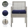 Modway Aura Outdoor Dining Armchair - Wicker Rattan Patio Chair with Navy Cushions and Gray Frame for Backyard or Balcony - 4 of 4