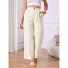INSPIRE CHIC Women's Linen Casual High Waist Straight Wide Leg Button Palazzo Pants - 3 of 4