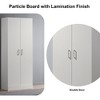 VYNXARIA White 60" Height Simplistic Modern Double Door Storage Cabinet,Storage Cabinets with doors and shelves - 3 of 4