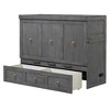 YOOCOZZ Full Size Murphy Bed with USB Port and Large Storage Drawer -Gray - 3 of 4