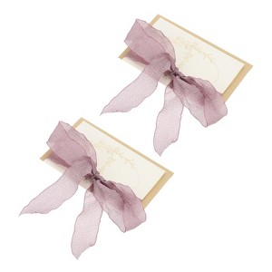 Unique Bargains Wedding Vows Books Ribbon Card 6.7x4.7 Inch 2 Pcs - 1 of 4