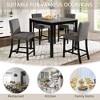 5-Piece Dining Set with Wooden Counter Height Table and 4 Chairs - 3 of 4