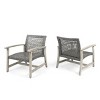 Patio Chairs Set Of 2,Wood Patio Arm Chair With Wicker Seat,Outdoor Patio Furniture,Arm Chair For Patio,Garden-Cuddlewood - 3 of 4
