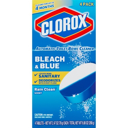 Clorox Rain Clean Scent Automatic Toilet Bowl Cleaner Bleach And Blue 