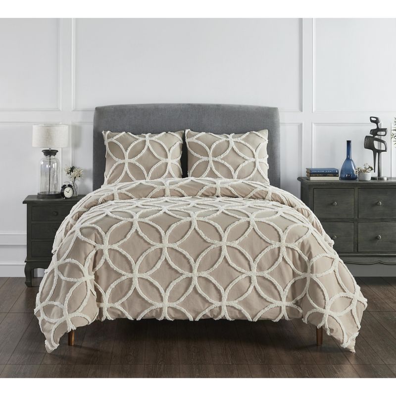 Tufted Wedding Ring Collection 100% Cotton Tufted Unique Luxurious Comforter Set - Better Trends, 1 of 7